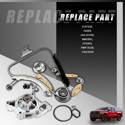 Solidspare Timing Chain Kit Water Pump For 2010-2015 Chevrolet Equinox GMC 2.4L 12624936