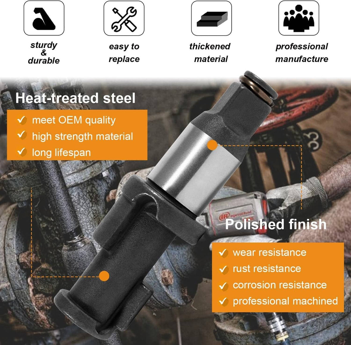 Solid Spare for Ingersoll Rand IR2235TiMax & IR2235QTiMax 1/2” Air Impact Anvil with O-ring