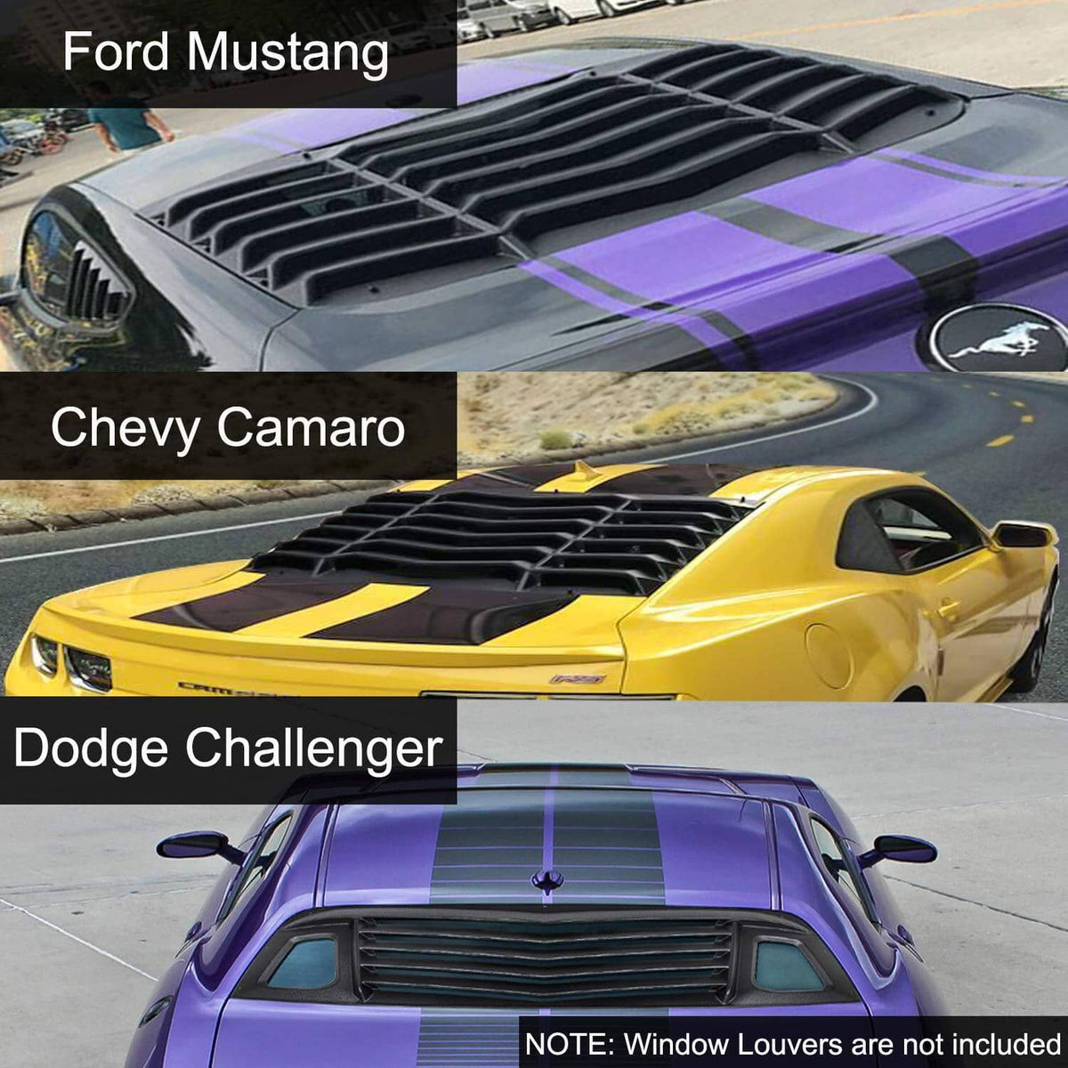 Solid Spare Rear Window Louvers Installation Mounting Tool for Ford Mustang Dodge Challenger