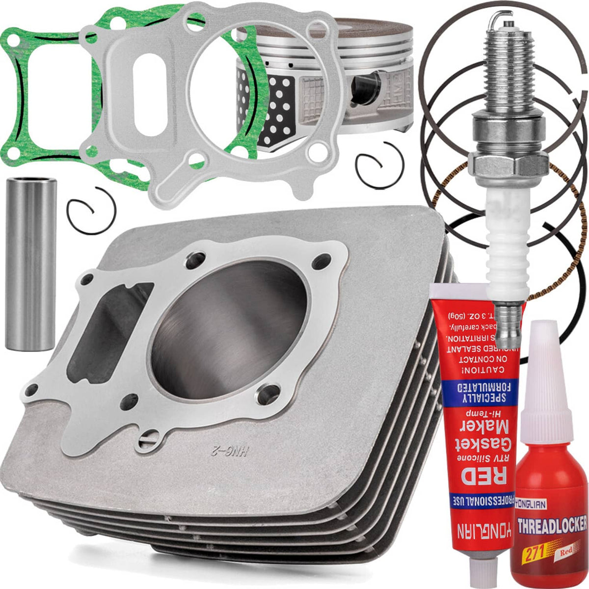 Solidspare 74mm Big Bore Cylinder Piston Top End Kit Fits For Honda TRX250EX 2001-2008 New