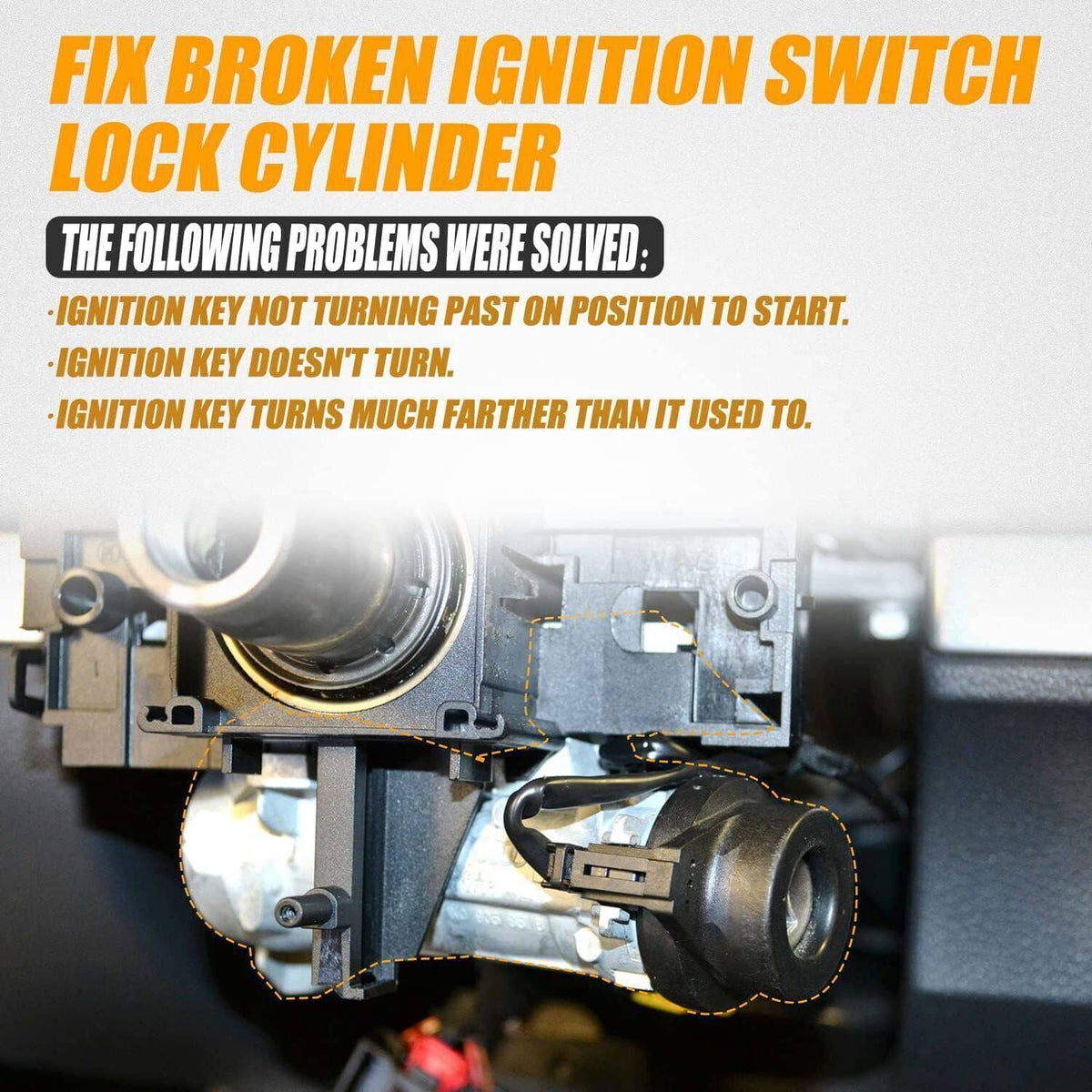 Solidspare Ignition Switch With Lock Cylinder Key For VW Golf Jetta Rabbit Audi 2006-2011