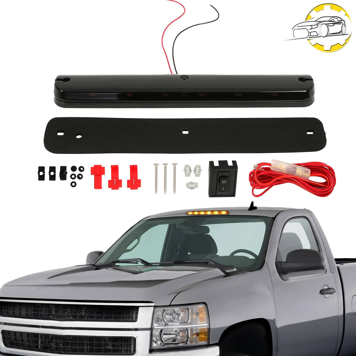 Solid Spare Center LED Roof Marker Cab Light For Chevrolet Silverado 2500HD 3500HD 2007-2021