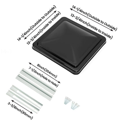 Solidspare (2) pcs 14"X14" RV Roof Black Vent Cover For Camper Trailer roof Vent Cover