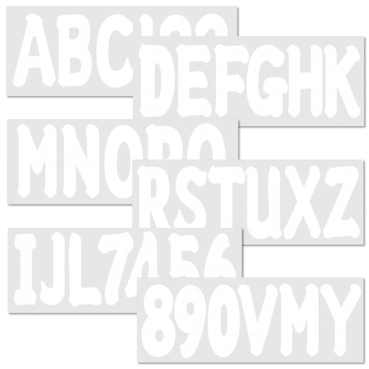 Solid Spare 4 Sets of 3" Marine Boat White Sticker Decal A-Z Letters and 0-9 Numbers