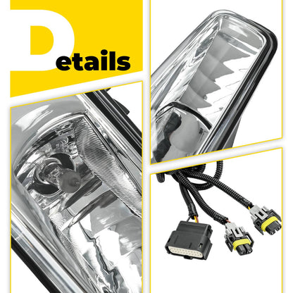 Solid Spare Pair For Ford Transit 2020-2026/Focus 2015-18 LH&RH Fog Lights W/Bulb Clear Lens