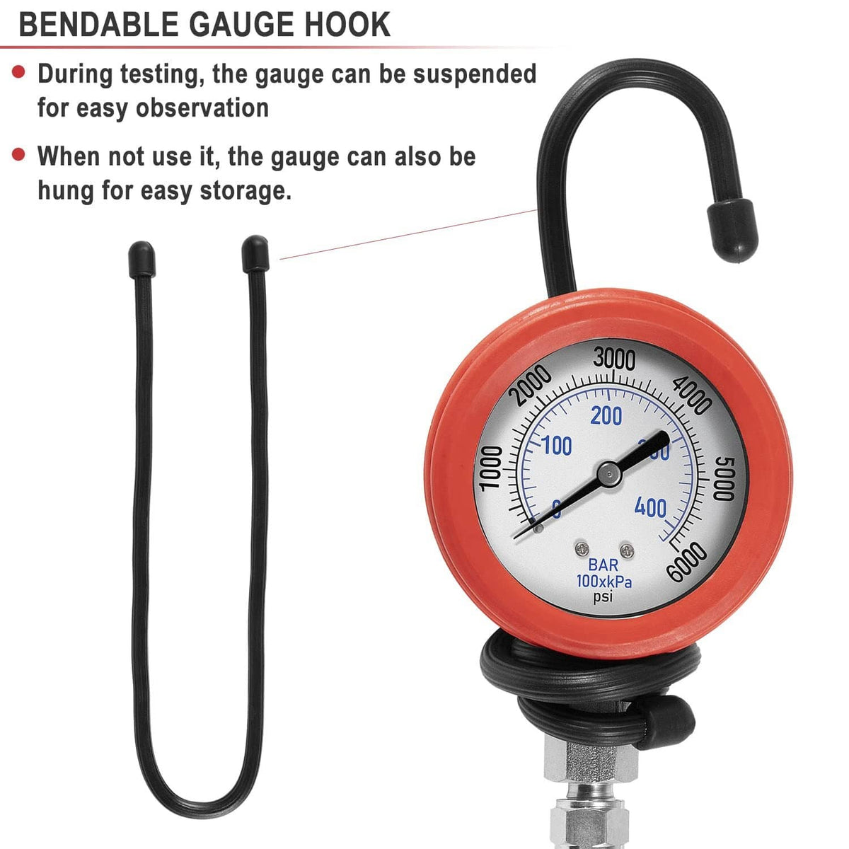 Solid Spare Hpop Test Tool High Pressure & Air Leak Test Gauge Tool Kit for Ford 6.0L & 7.3L