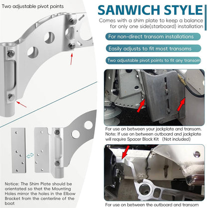Solid Spare 1810303 Talon Sandwich Adapter Bracket Heavy Duty Talon Mount for Starboard