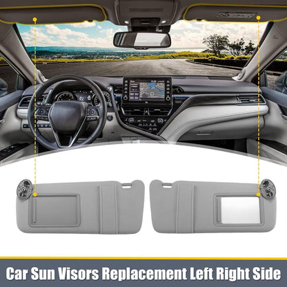 Solidspare Pair Sun Visor Left & Right Side Without Sunroof Gray For Toyota Camry 2007-2011