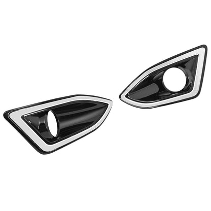 Solid Spare Fog Light Trim Bezel Cover Left & Right Pair For Ford Edge 2015 2016 2017 2018