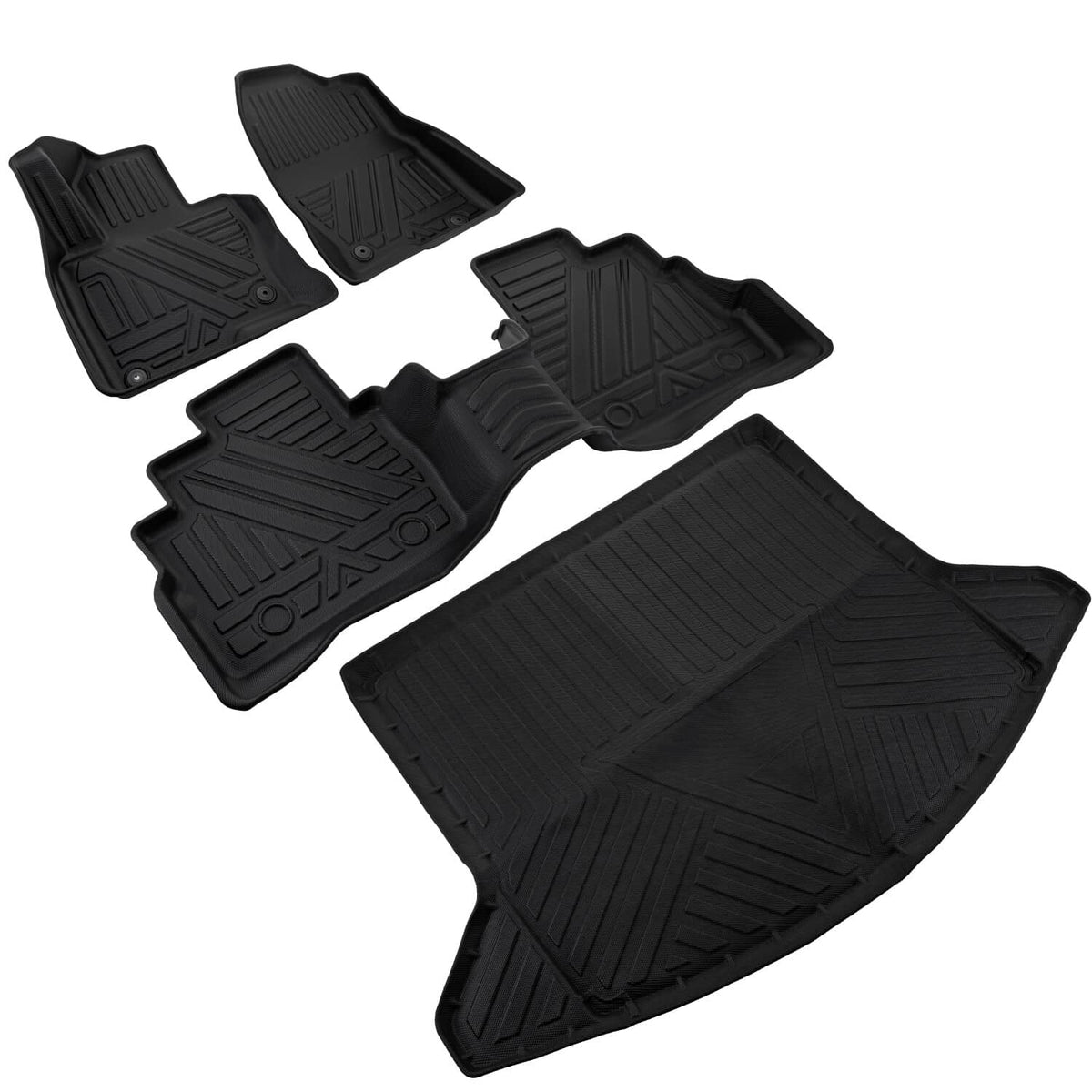 Solidspare Heavy Duty Floor Mats Cargo Liners Black For 2017-2025 Mazda CX-5 TPE Rubber