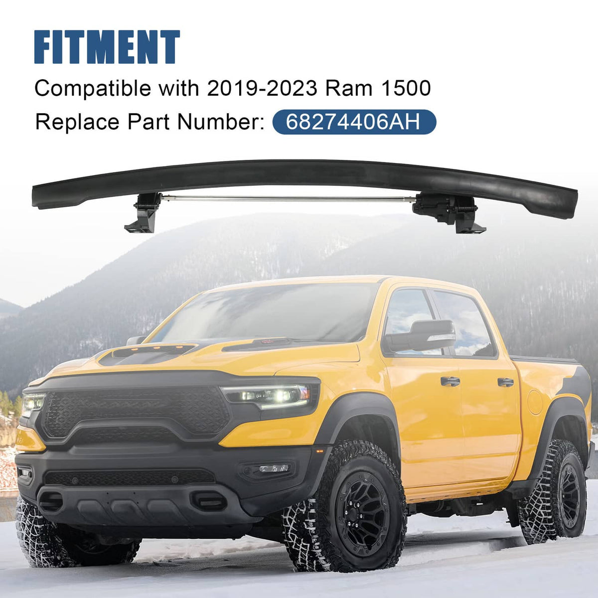Solidspare FRONT ACTIVE AIR DAM FOR 2019-2025 2021 2022 2023 2024 RAM 1500 DT 68274406AH