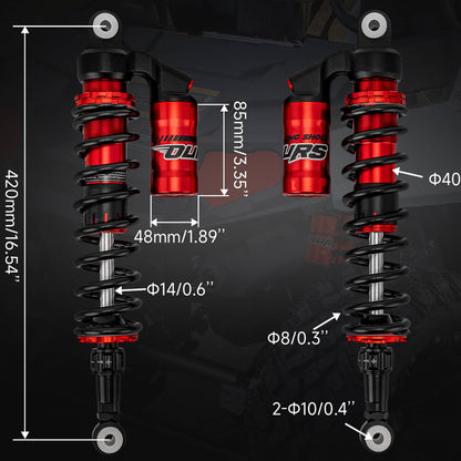 Solidspare 420MM STAGE 3 UPGRADED REAR SHOCKS ABSORBERS FOR POLARIS RZR 170 UTV 2009-2021