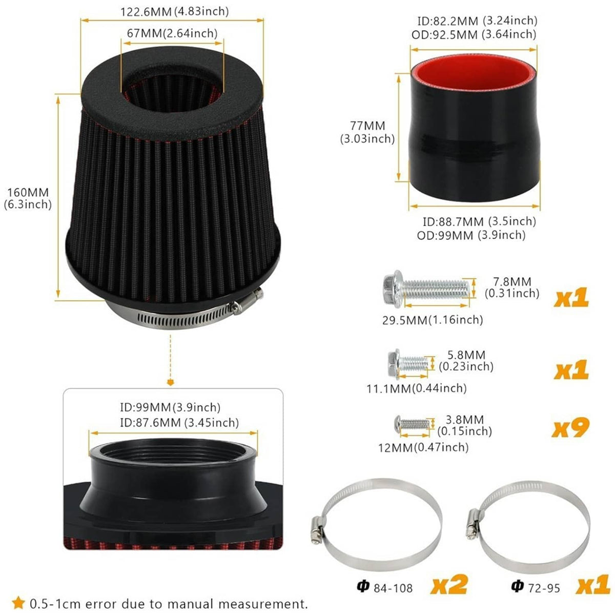 Solidspare 4" Cold Air Intake System Kit & Black Filter For 2019+ BMW M340i G20 G21 B58 3.0