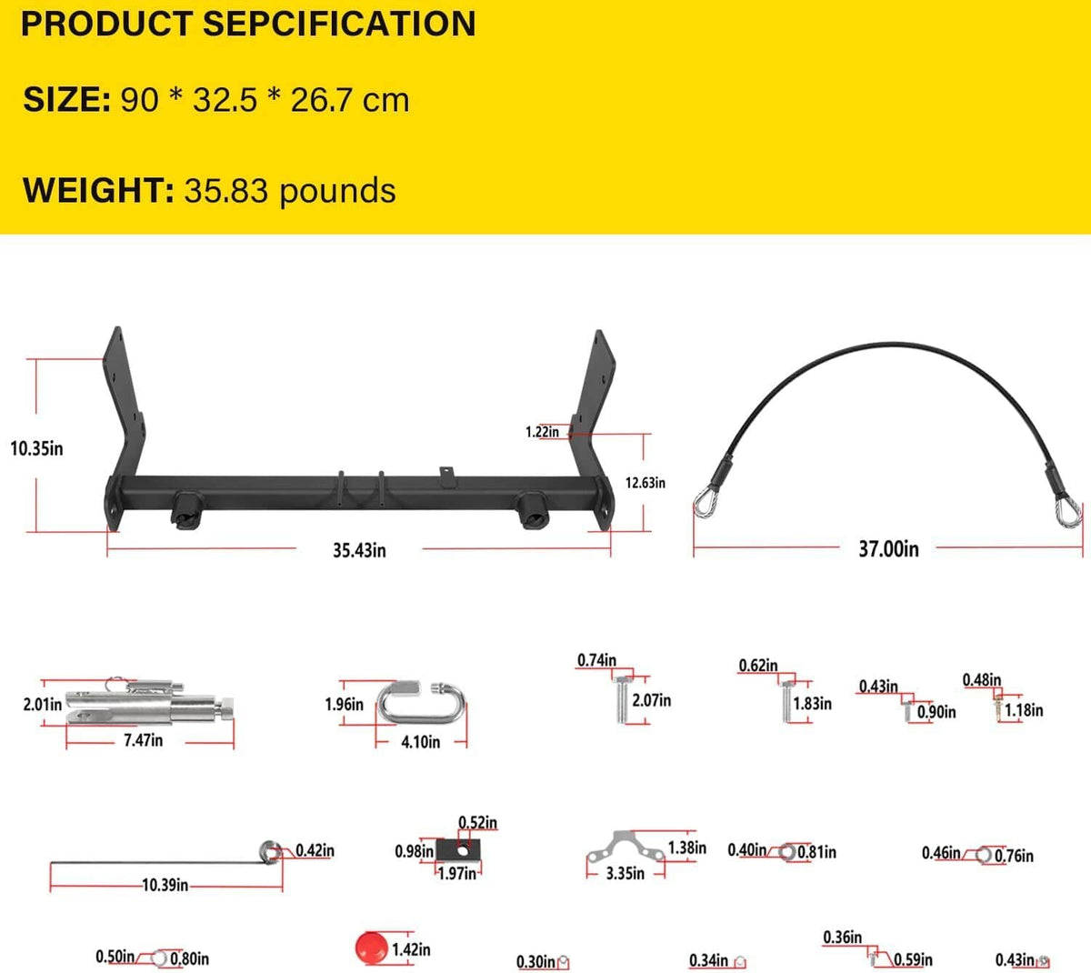 Solid Spare For Jeep Wrangler JLU JL 18-24 Blue OX BX1139 Tow Bar Base Plate Tow Bar Bracket