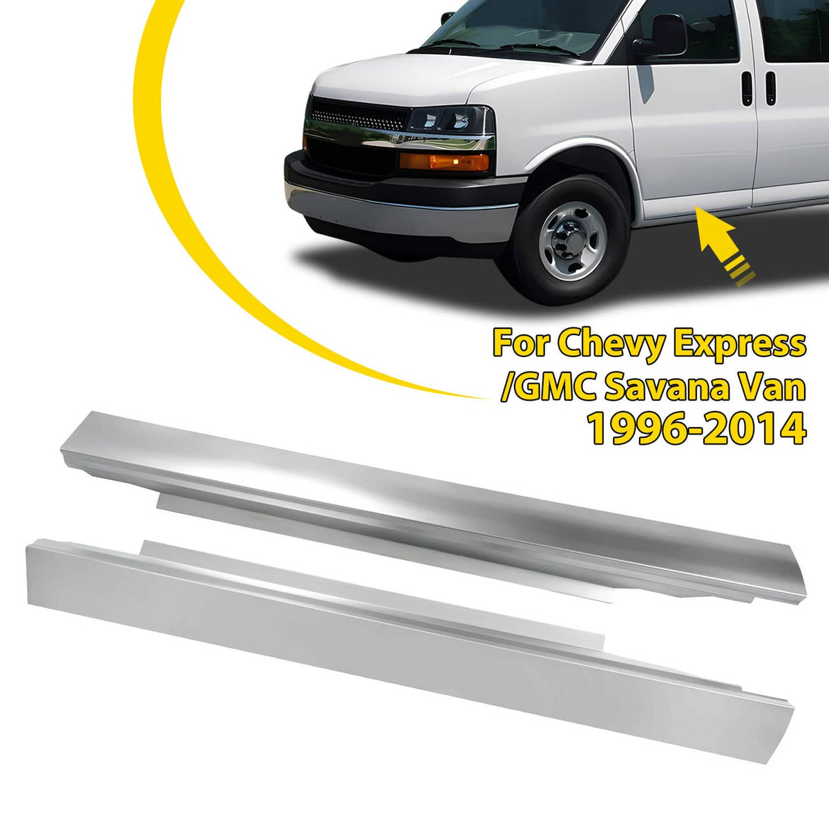 Solid Spare For Chevy Express GMC Savana 1996-2014 Front Door Outer Rocker Panel Left Right