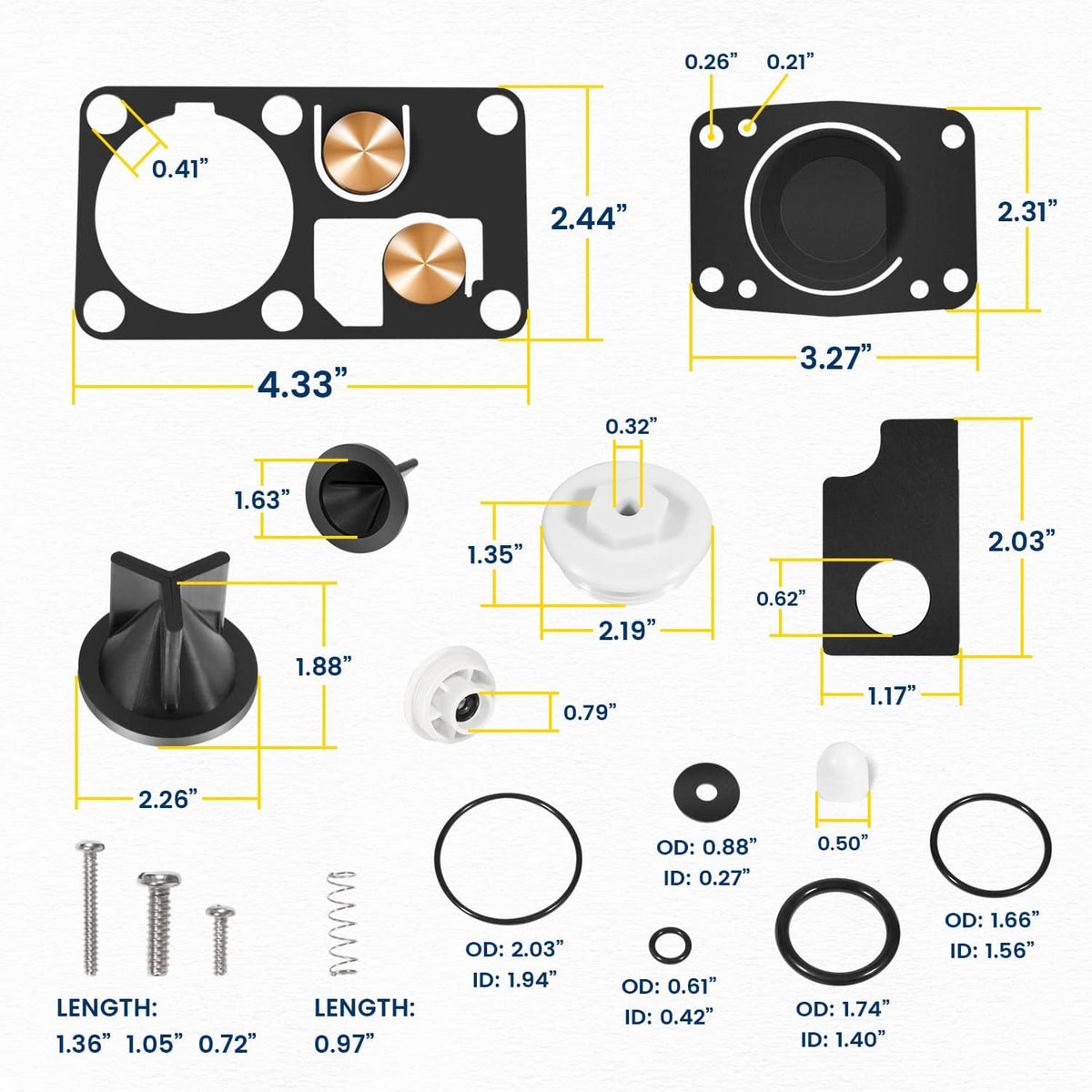 Solidspare Replace Jabsco 29045-2000 Twist N Lock Marine Manual Toilet Service Kit 98-07