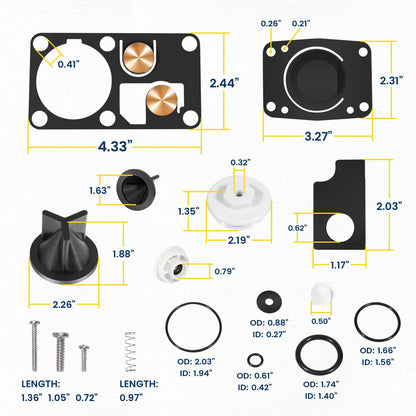 Solidspare Replace Jabsco 29045-2000 Twist N Lock Marine Manual Toilet Service Kit 98-07