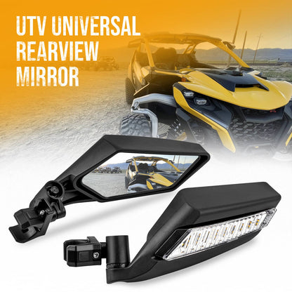 Solidspare LED Turn Signal Light Side View Mirrors UTV For Can-Am Polaris RZR PRO XP Yamaha