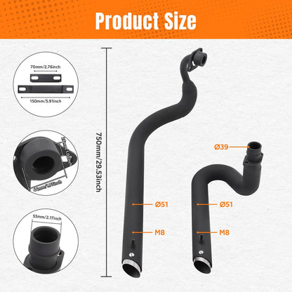 Solidspare Black Shortshots Staggered Exhaust Pipes For Yamaha V star 650 XVS650 Dragstar