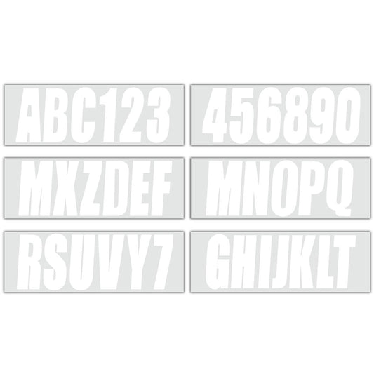 Solid Spare Custom Boat Registration Numbers & Marine Boat Decals Stickers 3" White