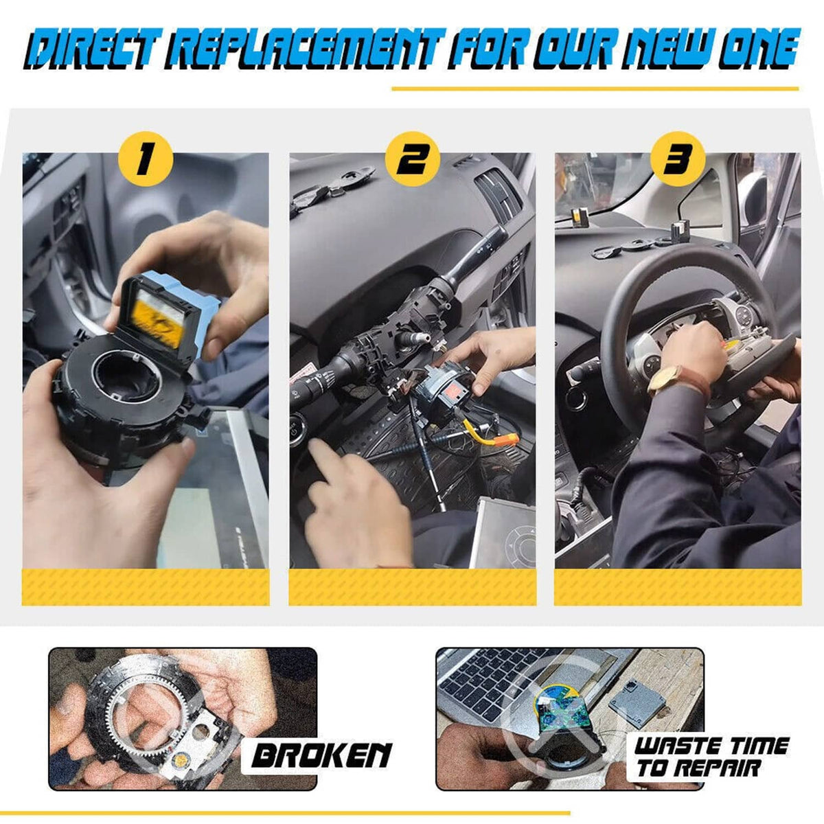 Solidspare Steering Angle Sensor Fit For 2010-2014 Toyota Prius Yaris 1.5L 1.8L 89245-74010