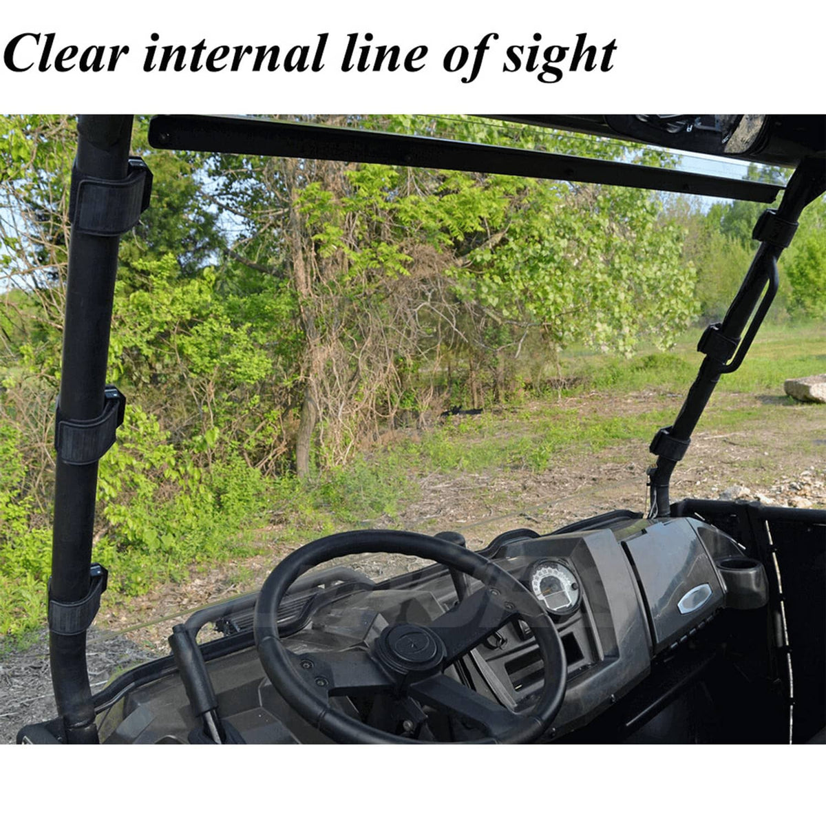Solidspare Hard-Coated Clear Full Windshield For Polaris Ranger 400 570 EV 500 800 Midsize