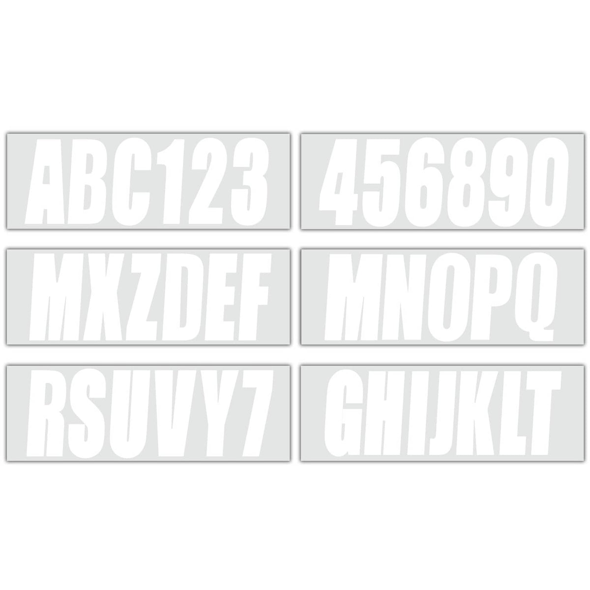 Solid Spare White Decal 4 Sets of A-Z & 0-9 For Boat Letters & Numbers Registration Stickers