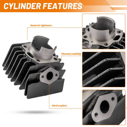 Solidspare Engine Cylinder Top End Kit Piston Ring Gasket for Suzuki LTA50 2002-2005 ATV
