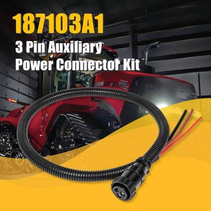 Solidspare 3 Pin Auxiliary Power Connector Kit 187103A1 Replace# 86511459, RE37651, AP459