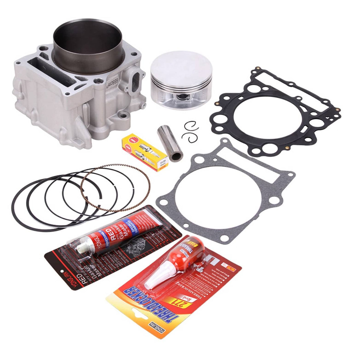Solidspare Cylinder Piston Head Top End w/ Valve Gasket Kit For Yamaha Raptor 660R 2001-05