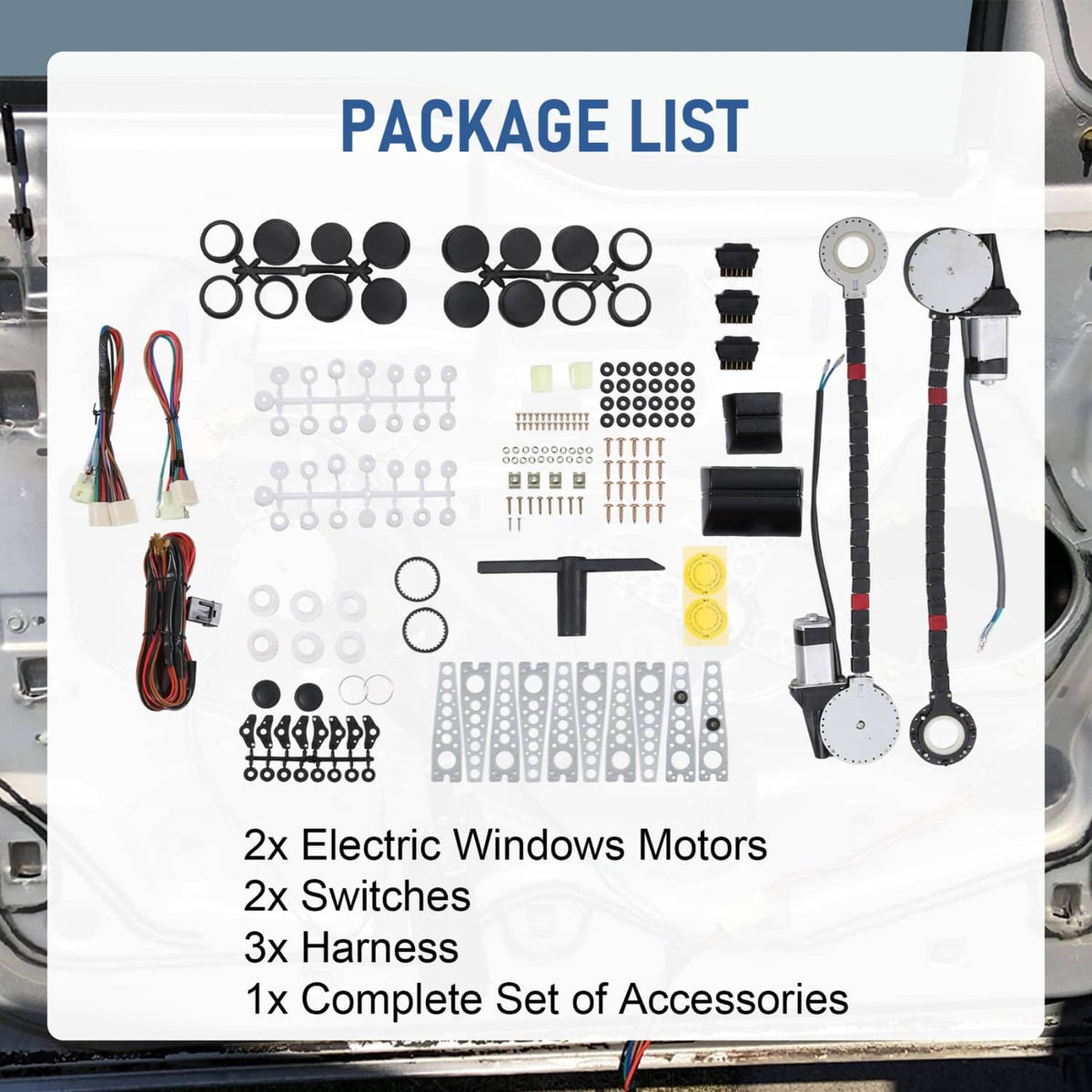 Solidspare Universal Electric Power Window Lift Regulator Conversion Kit for 2 Door Pickup