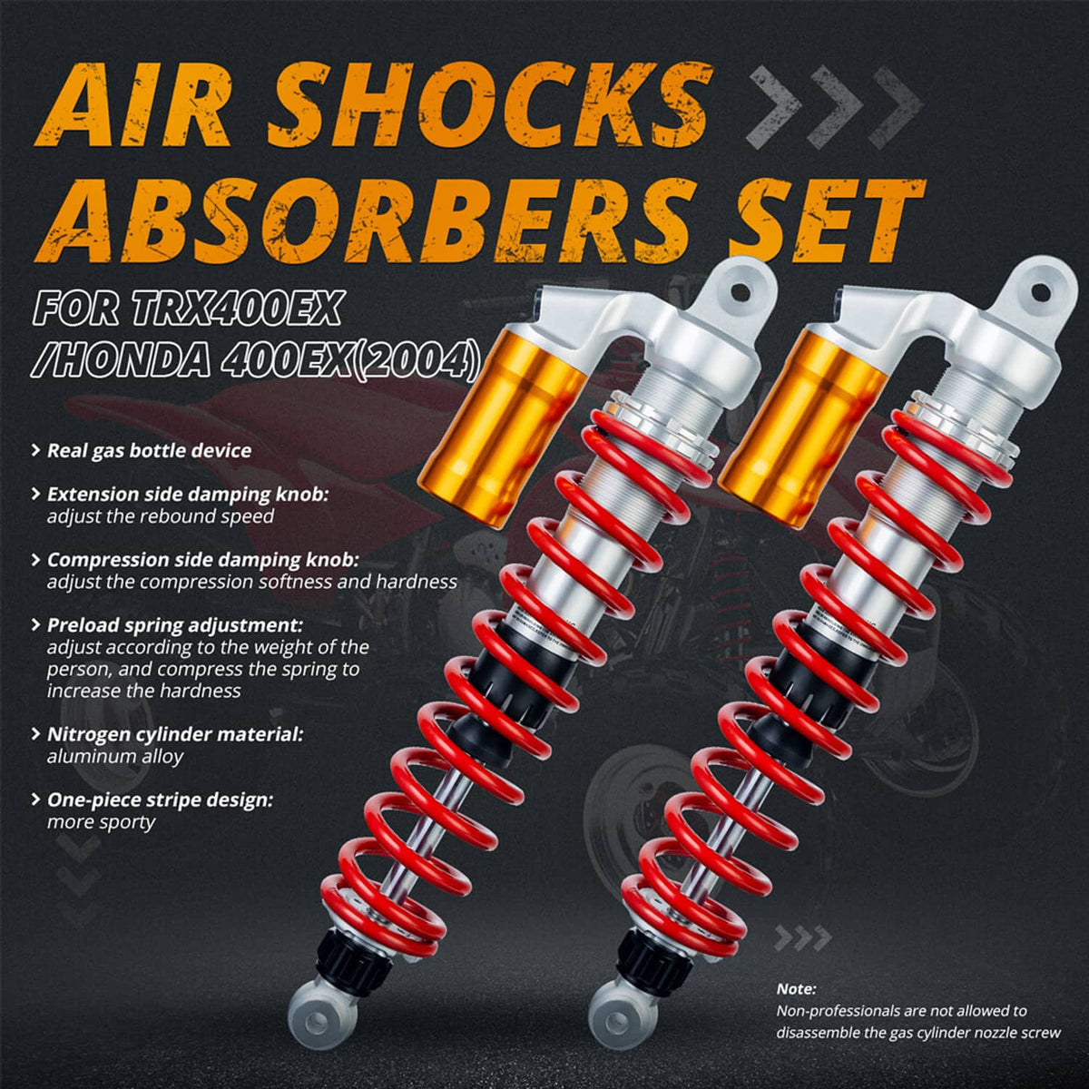 Solidspare Pair Front Shocks Absorbers Set For YAMAHA RAPTOR YFM 660R 700 700R YFZ450 ATV