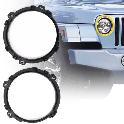 Solid Spare Black 7" Headlight Replacement Mount Bracket Ring Fit Jeep Wrangler 1997-2006