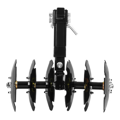Solidspare 20" Notched Disc Harrow Plow Attachment for ATV UTV W/ 6 X Concave 2" Receiver