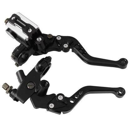 Solidspare Universal 7/8'' Motorcycle CNC Brake Clutch Master Cylinder Reservoir Lever Set