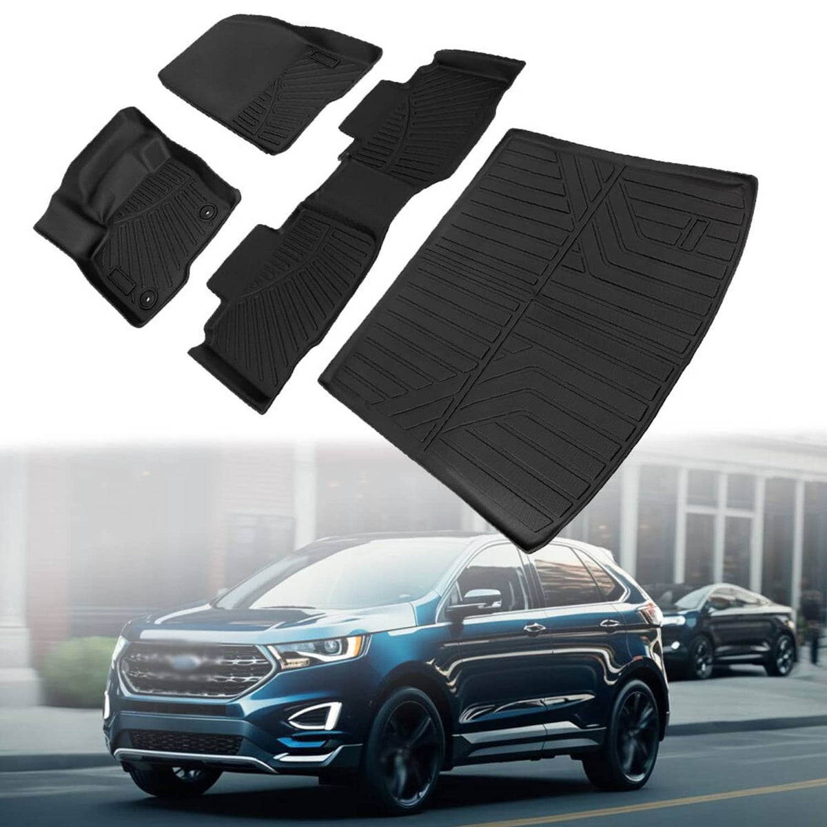 Solidspare Floor Mats & Cargo Liner Car Cover Protection Waterproof For 2015-24 Ford Edge