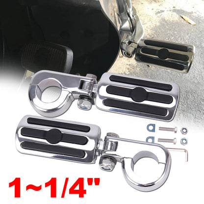Solidspare 1-1/4" Highway Engine Crash Bar Footpegs Foot Pegs For Harley XL Road King Glide
