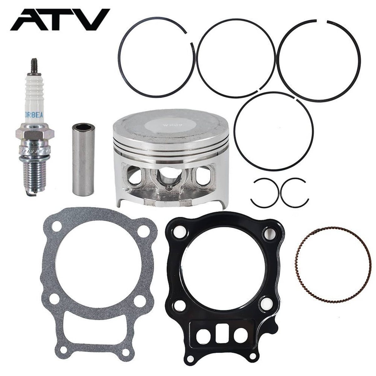 Solidspare Piston Rings Gasket Kit Spark Plug 2000-2006 for Honda Rancher TRX350