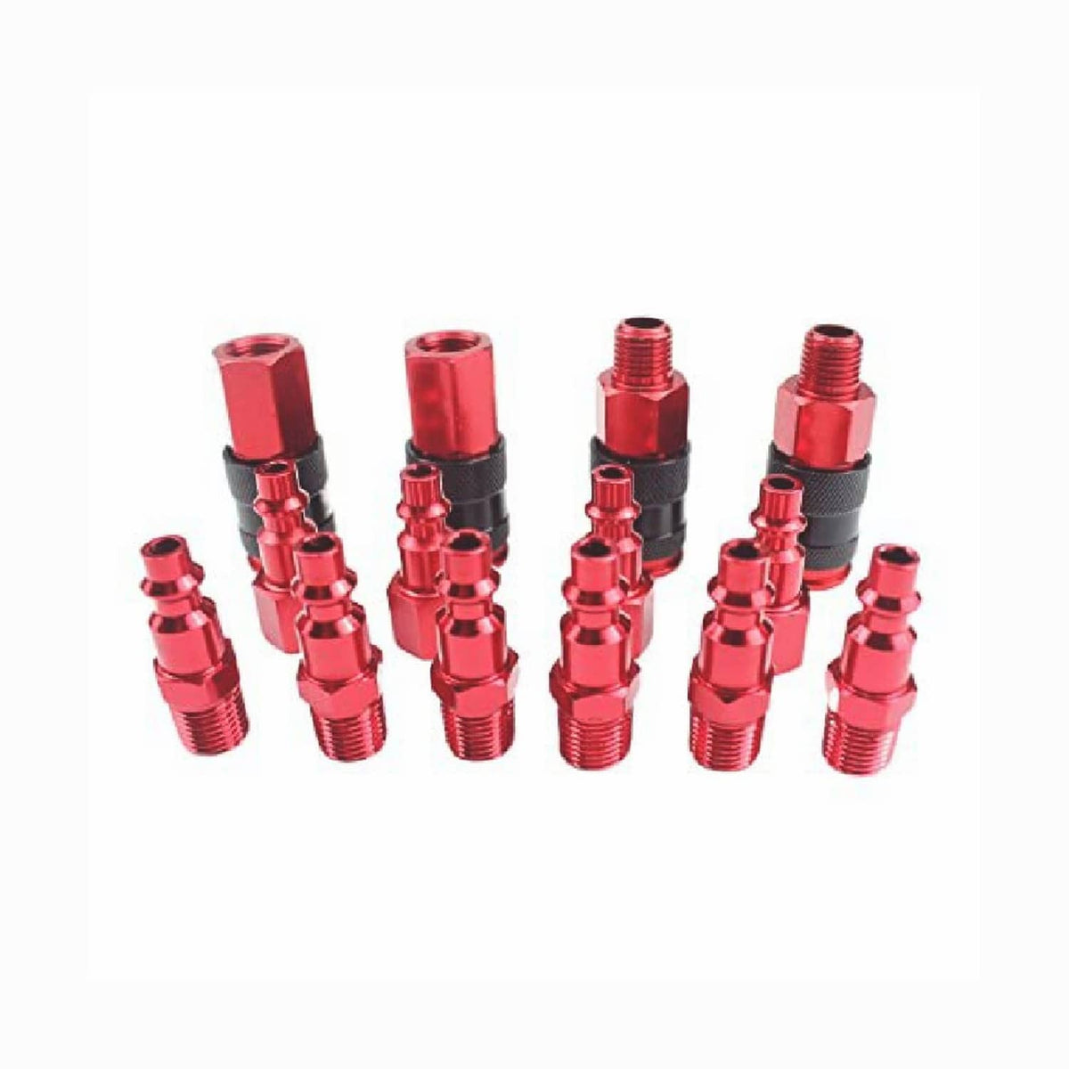 Solid Spare 1/4" NPT Air Hose Fittings and Air Coupler Kit Aluminium Quick Connect Air Plug