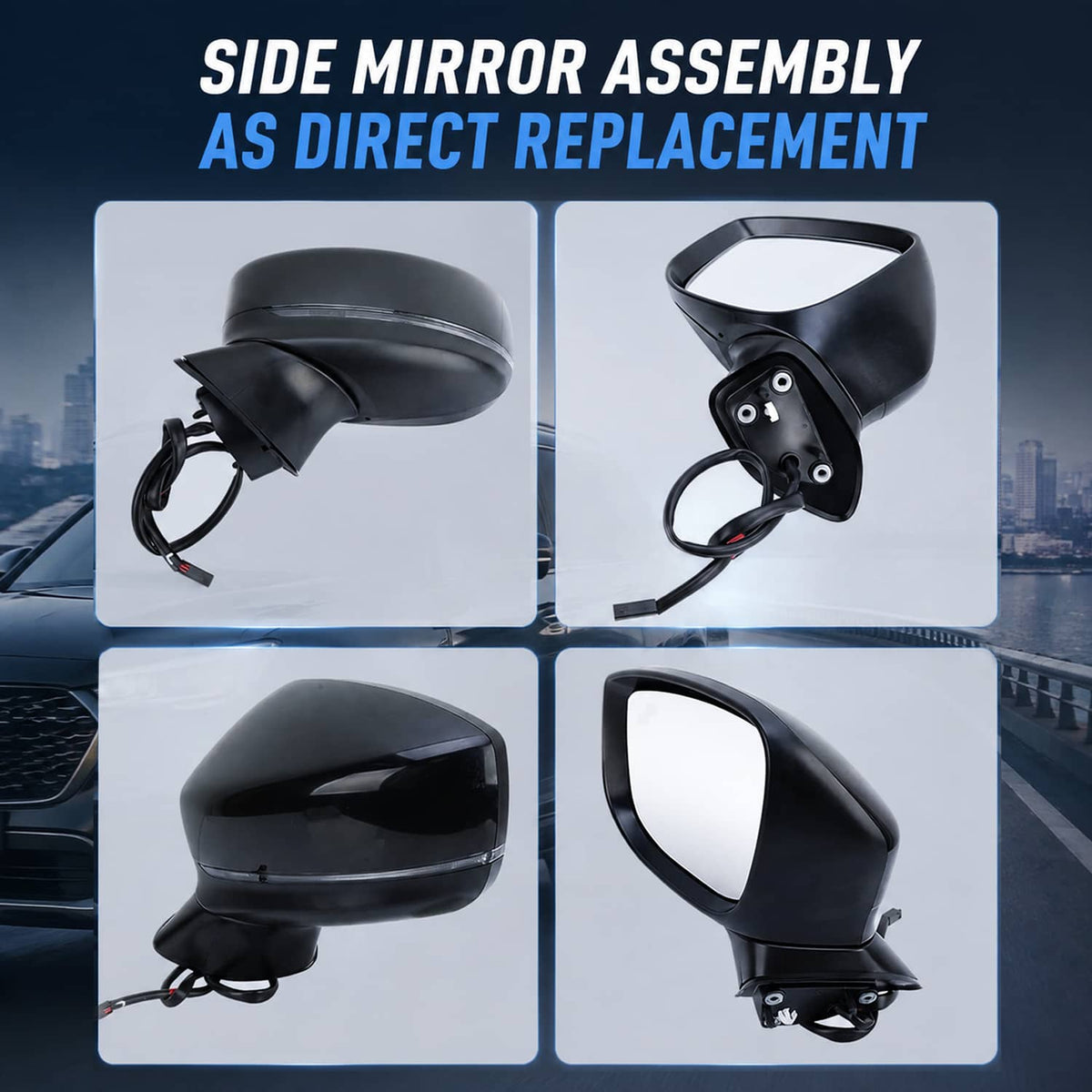 Solidspare Left Driver Side Mirror for 2017-24 Mazda CX-5 With BSM Power Turn Signal Light