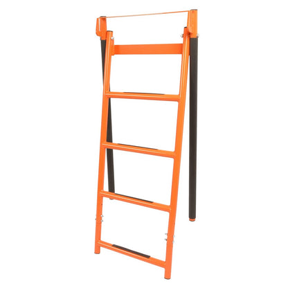 Solid Spare Flatbed Trailer Access Ladder Orange 5 Step For 48 Inch Rail Mount Powder Coated