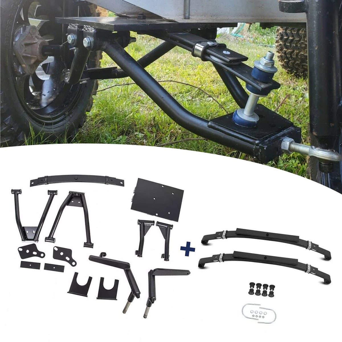 Solidspare For Club Car DS 1982-2003 Golf Cart 6" A-Arm Lift Kit & Rear Leaf Springs