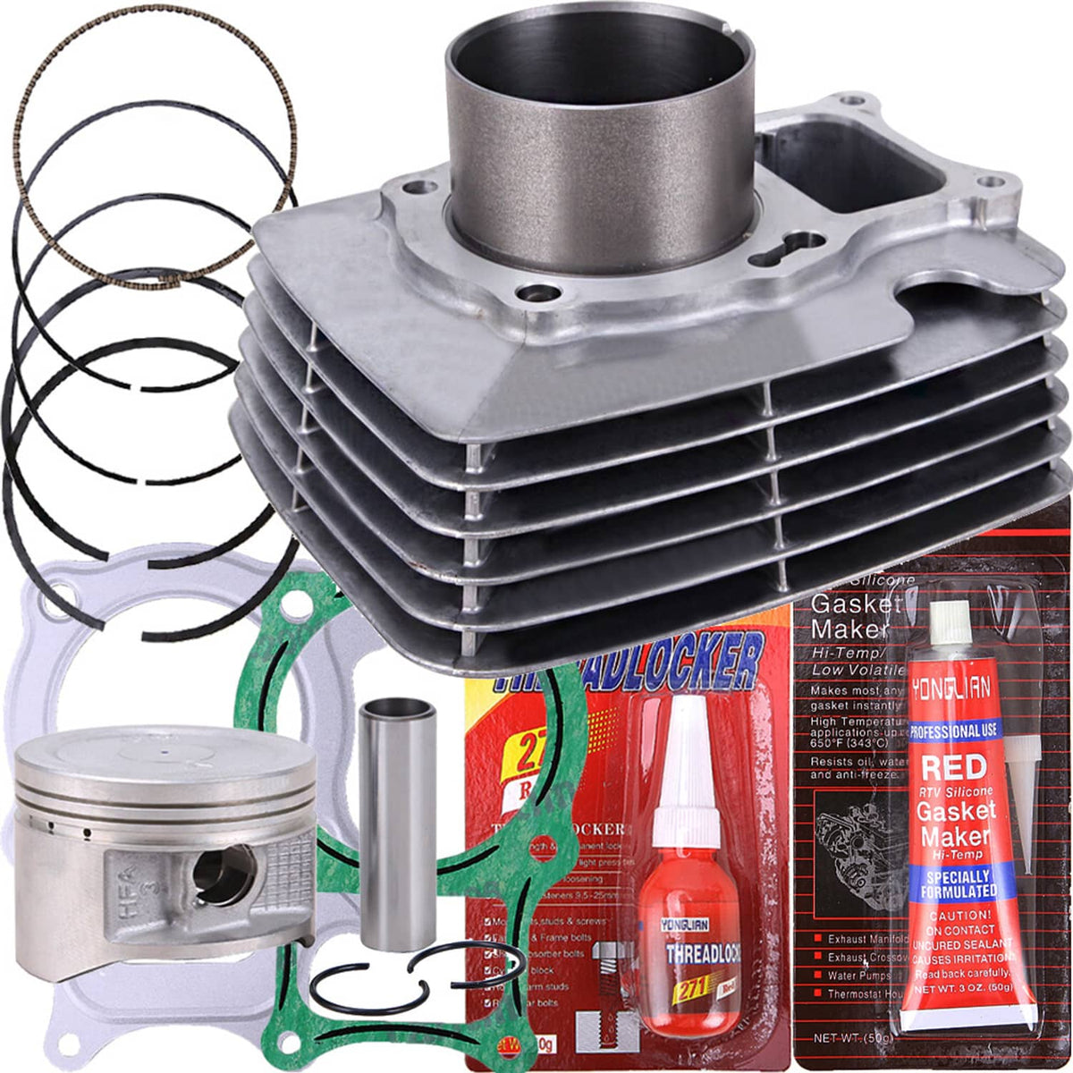 Solidspare Cylinder Piston Gasket Top End Rebuild Kit For Honda Recon 250 TRX250 EX ATV