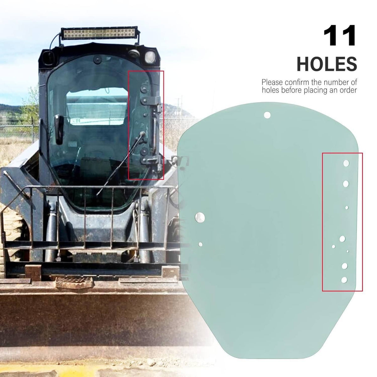 Solidspare Clear Door Glass #T312628 For John Deere Skid Steer / Track Loader D / E Series