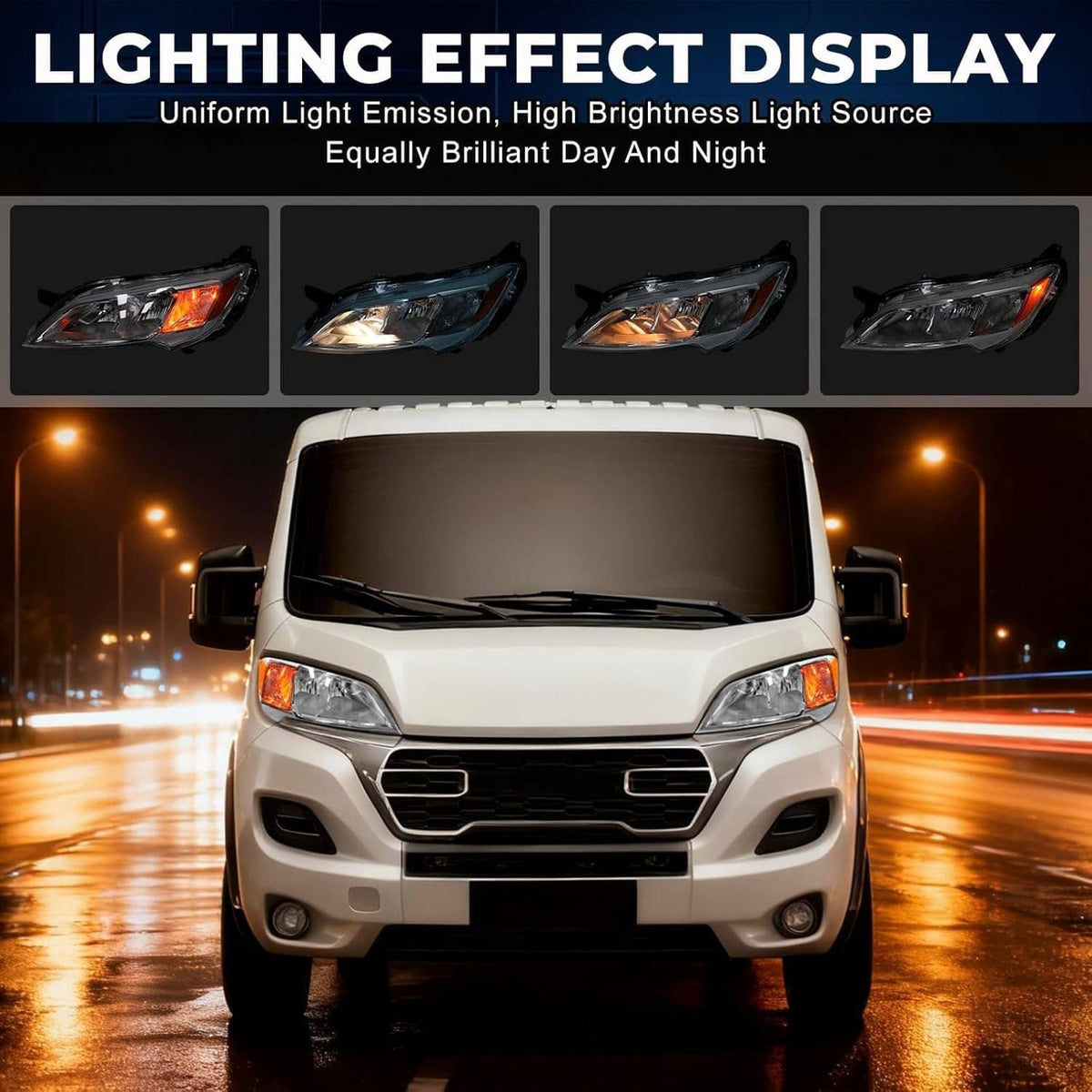 Solidspare Left+Right Side Headlight Halogen For 2023-2026 Dodge Ram Promaster 1500 2500
