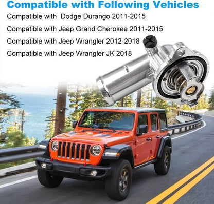 Solidspare Aluminum Upgrade Coolant Thermostat Housing For 2012- 2018 Jeep Wrangler JK 3.6L