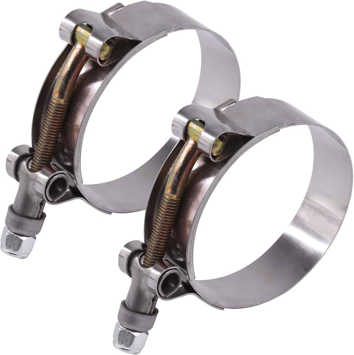 Solidspare 2pcs 2" Inch T-bolt Clamp Silicone Stainless Steel Hose Turbo Intake Intercooler