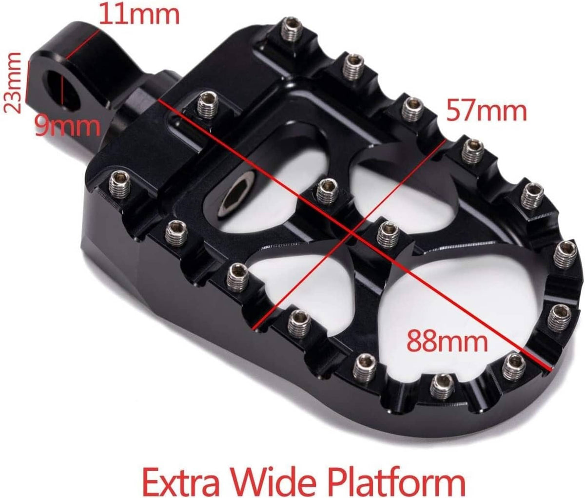 Solid Spare CNC Wide Fat Foot Pegs MX Style Footpegs Fit For Harley Dyna Sportster Bobber