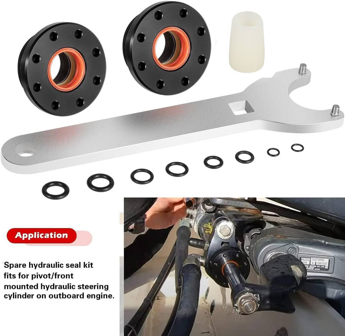 Solidspare Front Mount Hydraulic Steering Cylinder Seal Kit for SeaStar HC5345 HS5157