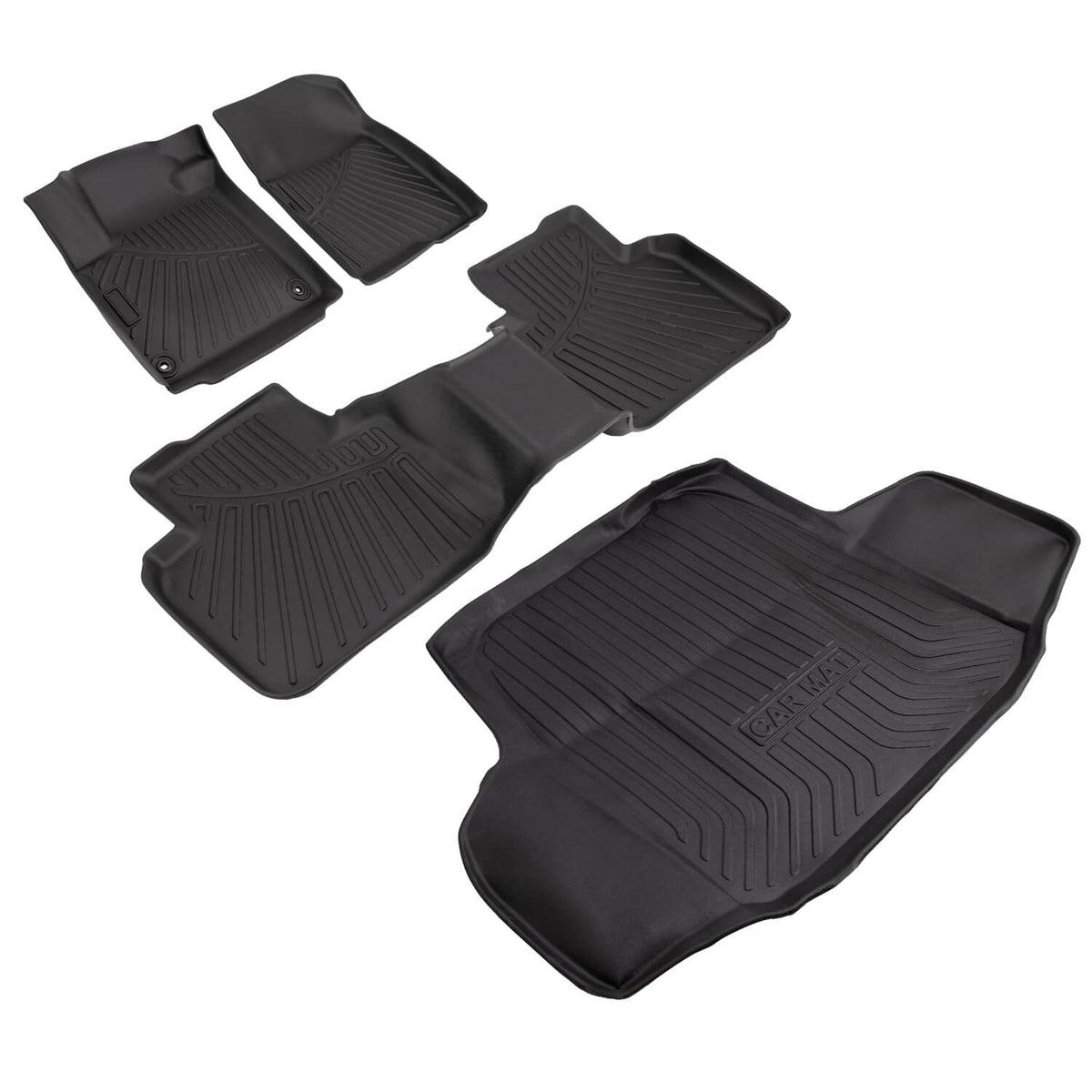 Solidspare Front & Rear Floor Mats Cargo Liner For 2018-2022 Honda Accord Sedan All Weather